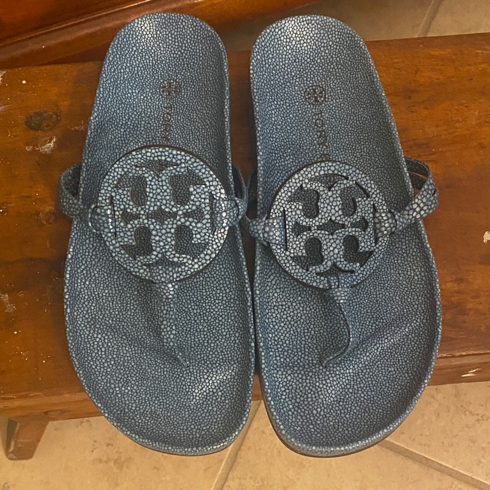 Tory Burch Miller Cloud Blue Sandals